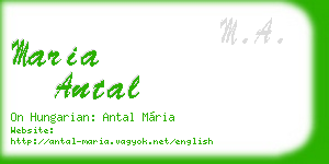 maria antal business card